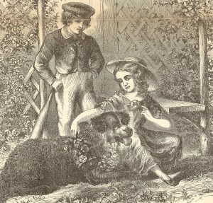 Boy & Girl with dog and bat